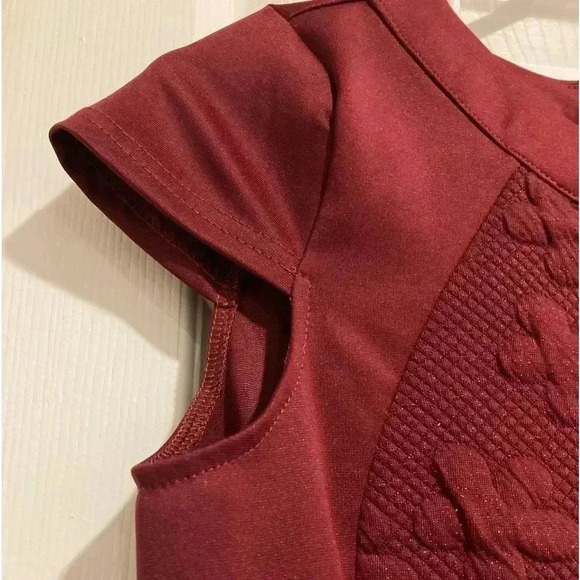 Blush by us Angels Girl’s Mini Dress Maroon Glitter Fabric Sz. 16 (No Belt) - Picture 4 of 10